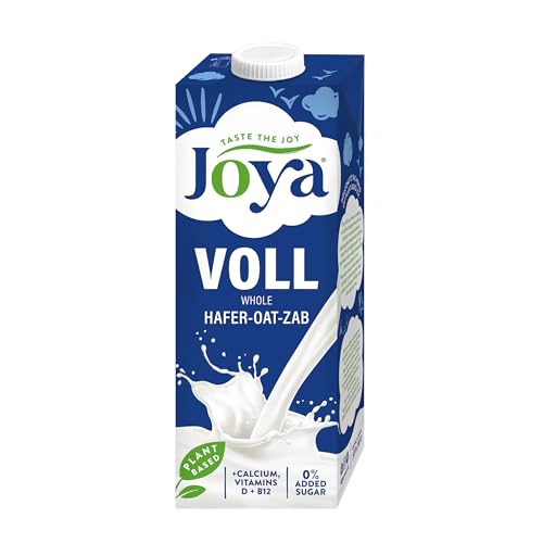 Joya Haferdrink Whole, 8 x 1L - Pflanzliche Milchalternative, Laktosefrei, Vegan, Milchfrei, Ohne Zuckerzusatz, Haferdrink, Milchalternative