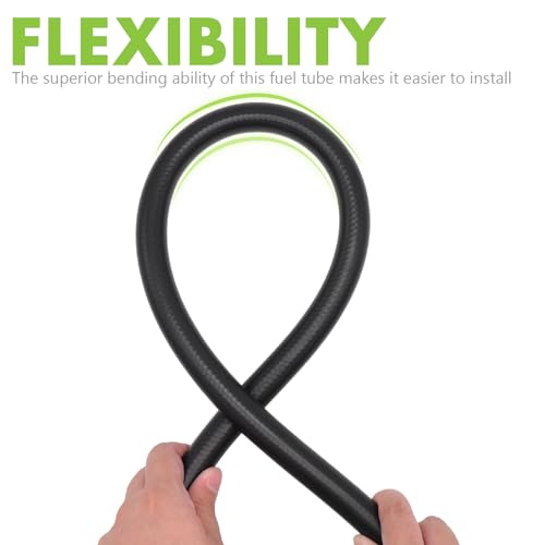 Image of Jeemiter 1 /2 inch ID (13mm) Fuel Line Hose 10FT - Heavy Duty SAE 30R7 NBR Rubber for Diesel, Gas & Oil - High Flow Kit with 10 Clamps for Truck, Marine, Industrial & Automotive Use