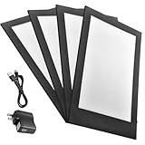 WeChef 4 Pack LED Backlit Menu Cover Leatherette Wine List Check Bill Holder Displayer Single Panel Fits...