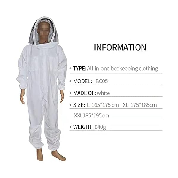 YZLP Imkerhandschuhe für Imkereikleidung, Sicherheitsschutzjacke, dicke Bienenfeste Kleidung, Bienen-Angeln… – Bild 6