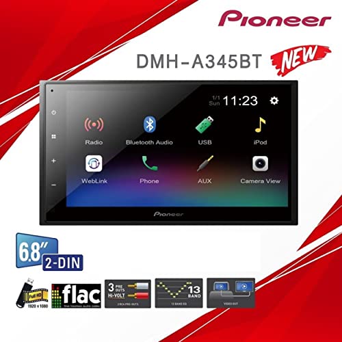 Pioneer 6.8" Double Din Touchscreen Display, Apple Iphone And Android Music Support, Bluetooth In-Dash Am/Fm Front Usb Digital Multimedia Car Stereo Receiver/Free Alphasonik Earbuds #TOP4