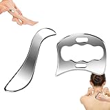 2-in-1 Stainless Steel Gua Sha Muscle Scraper Tool Set - for Myofascial Release, Physical Therapy & Deep Tissue Massage（S&D）