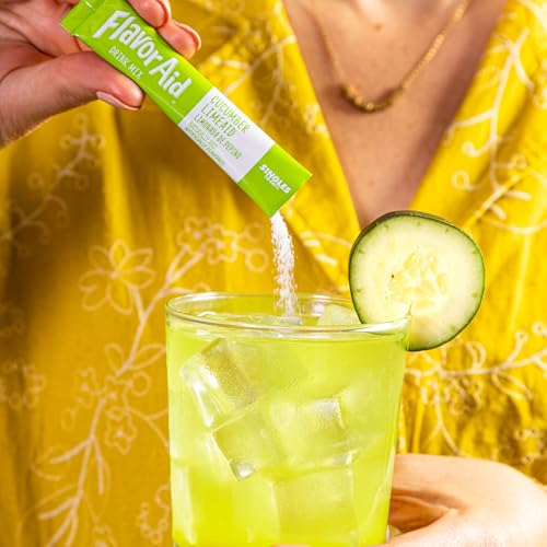 Flavor Aid Singles To Go Powder Packets, Water Drink Mix, Watertok Cucumber Lime, 96 Servings, 8 Count, Pack of 12