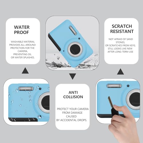 Image of Case for Kodak PIXPRO FZ55,FZ55 Accessories,Soft Silicone Protective Case,Comes with 2 Screen Protectors and 1 Wrist Strap - Light Blue