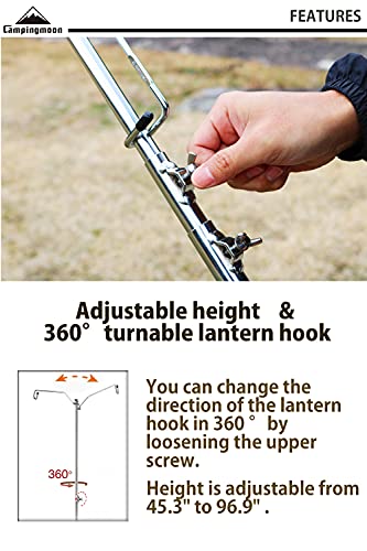 Stainless Steel Lantern Pile Driver Heavy Duty Height Adjustable with Storage Bag D-240, Silver, 22.05"L x 0.79"W x 96.85"H - Image 4