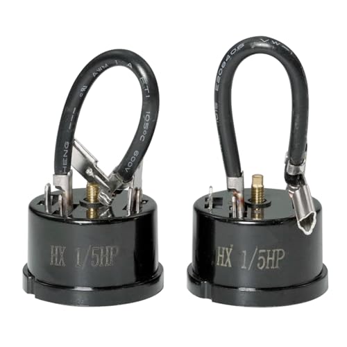 Image of Refrigerator Compressor Thermal Overload Protector HX1 /5HP 150W 220V 50 /60Hz Replacement for Most Fridges and Coolers Compressor Household Freezer Thermal Overload Protection Part with Base (2 Pcs)