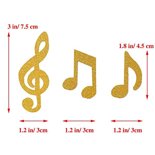 ZOOYOO Gold Glitter Music Note Paper Confetti Table Confetti for Music Themed Events Pack of 100