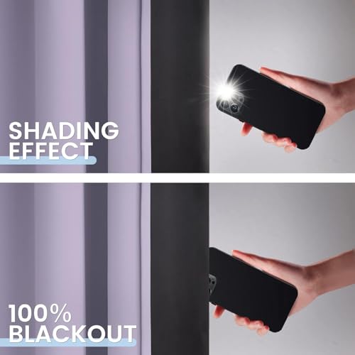 Image of SimpleHome Lilac 100% Blackout Curtains Room Darkening Living Room 54 Inch