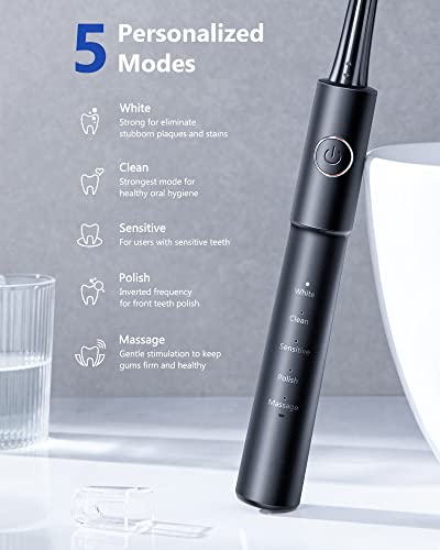 Dnsly Ultrasonic Electric Toothbrush For Adults , Battery Electric Toothbrushes , 8 Sonic Toothbrush Heads , 5 Modes With Smart Timer , 2 Hours Charge For 30 Days Use #TOP4
