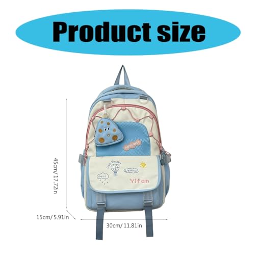 Mochila escolar de gran capacidad con monedero y compartimentos de nailon resistente 3
