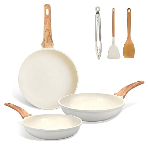 La Mejor Lista de Compras cerafit com al mejor precio. 45 Juego de Sartenes, 3 Piezas, Sartenes Antiadherentes, 20cm/24cm/28cm, Sartén Para Huevos, Carne y Salteado, Ligero, Induction, para Todo Tipo de Cocinas, Libre de PFOA