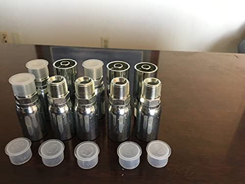 (10 Pack) MP-6-4 Hydraulic Hose Crimp Fittings 3/8" Hose x 1/4" MP HY, U series