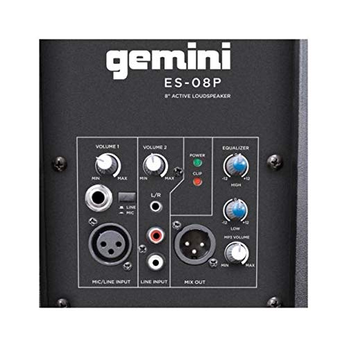 Gemini ES-08P cassa speaker diffusore attivo professionale 2 vie amplificato 150 watt