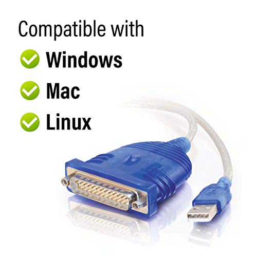 C2G Usb Adapter Usb To Db25 Adapter Grey 6 Feet (1.82 Meters) Cables To Go 22429,Gray #TOP2