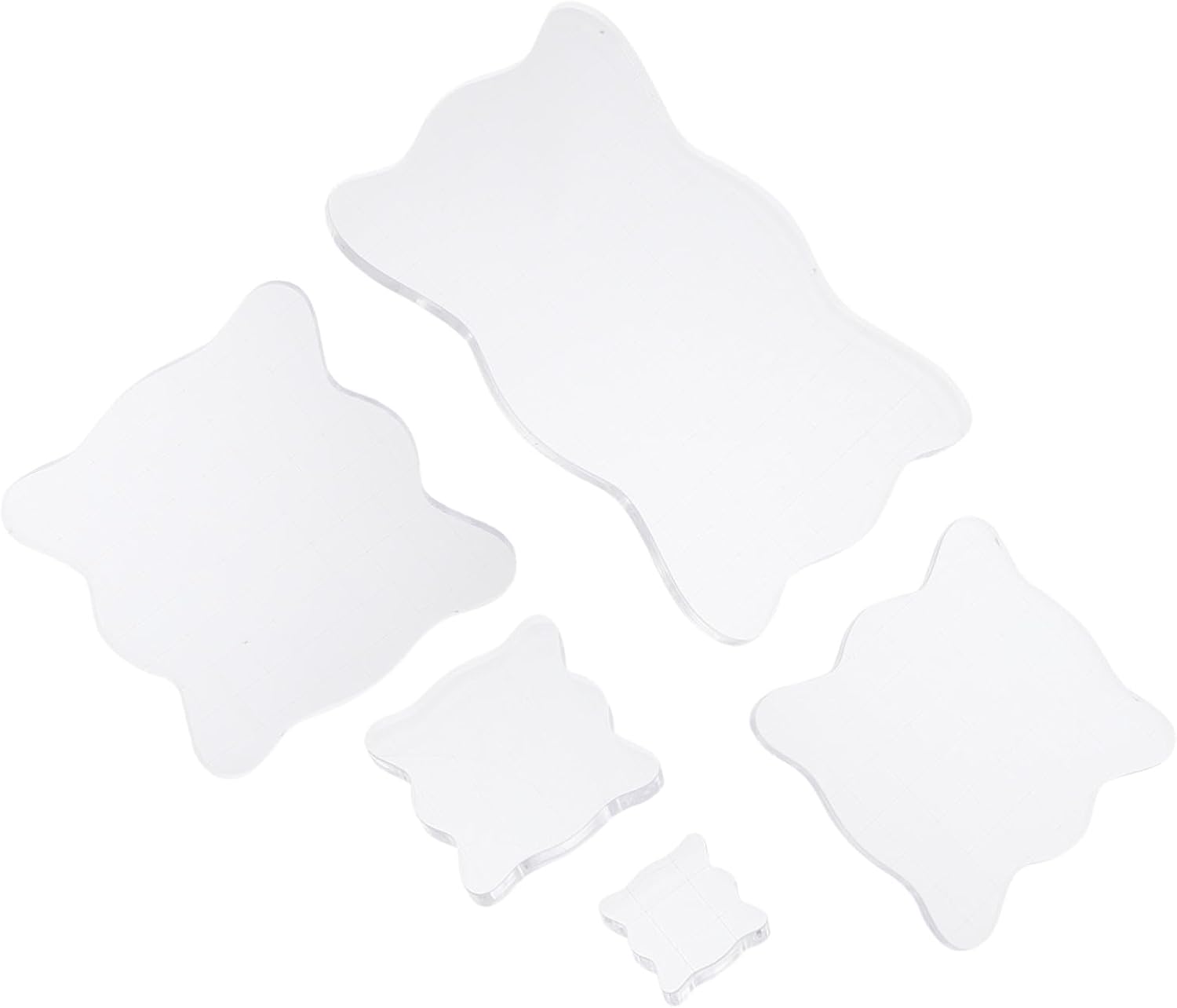 DOITOOL 5pcs Acrylic Seal Parts Stamp Blocks Handle for Scrapbooking Hot Stamping Kit Easy Application for Cards