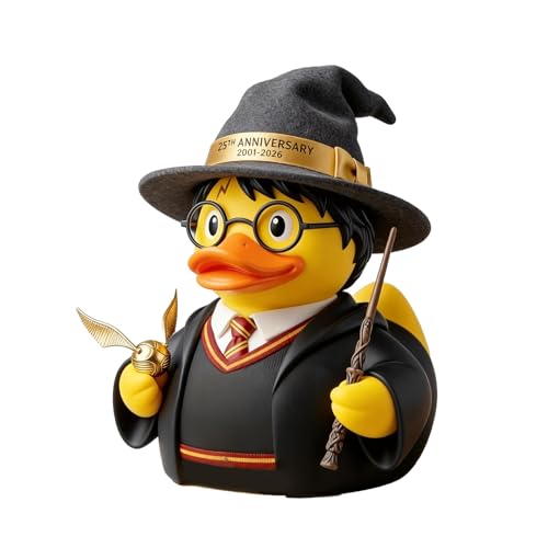 25th Anniversary Commemorative Duck Figurine Fantasy Wizard Style Rubber Duck Collectible Magical Theme Desk Decoration Novelty Duck Gift for Collectors and Home Decor (1)