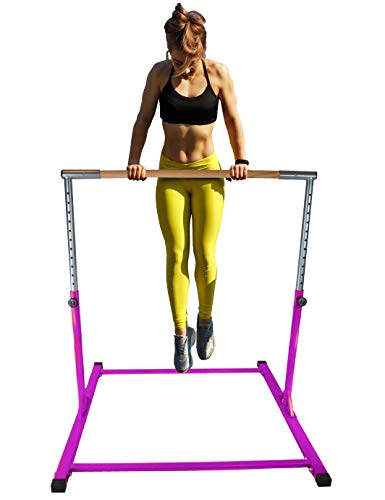 Athletic Horizontal Bar 5 Ft Adjustable Bars 300 Lb Capacity Standard Kip Kids Jungle Jr Training Purple