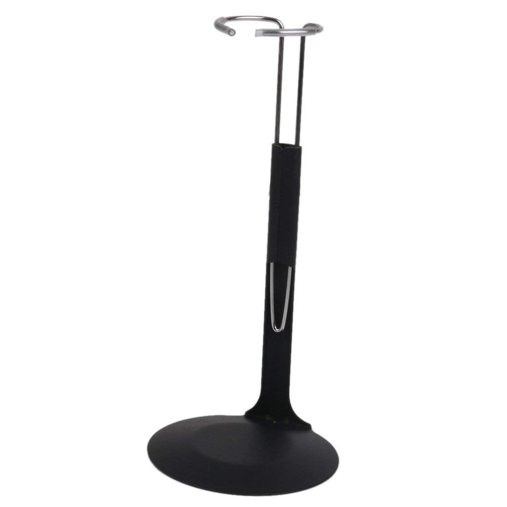 ZEKUIOP 1/6 Scale Metal Doll Stand Holder for 12" Dolls and Action Figures, Black, Adjustable Height 10cm-14cm