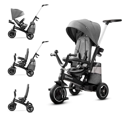 Kinderkraft EASYTWIST Triciclo Infantil, con Accesorios, Ventana de Techo, Cinturones de Seguridad,...
