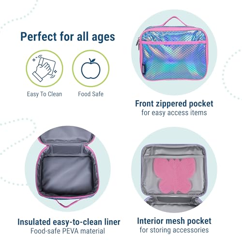 Image of Wildkin Kids Insulated Lunch Box, Mermaid Scales | Insulated, wipe-clean lunch box - coordinates with matching Wildkin backpacks