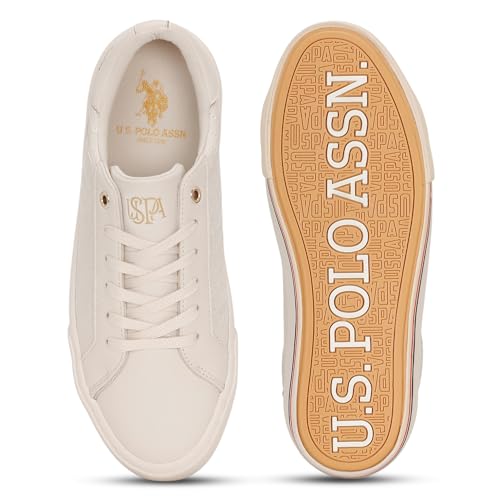 Image of U.S. Polo ASSN. Heidi 2.0 White Sneakers Shoes with Quilting Detail