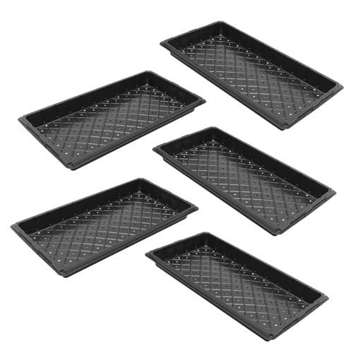 Milisten Seedling Tray Plant Tray for Garden Use 5Pcs 1020 with Holes Sturdy Plastic Material Efficient Drainage and Seedling Germination Planting Supply for Home and Outdoor Gardening