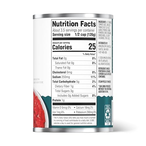 Image of Amazon Grocery, Italian Seasoned Diced Tomatoes, 14.5 Oz (Pack of 2)