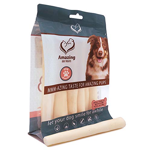 6 Inch Regular Cow Tail Dog Chew- Premium Quality - Sourced from Grass Fed Cattle - Long Lasting Dog Chew- Rawhide Alternative (6 Inch Regular - 6 Pack)