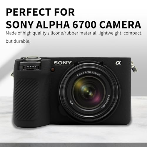 Easy Hood Capa de câmera para Sony Alpha 6700, capa protetora de silicone macio a6700 DSLR para câme