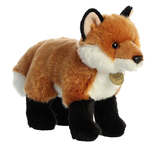Image of Aurora® Realistic Miyoni® Fox Stuffed Animal - Lifelike Details Make a Cherished Companion - Perfect for Decorating Bedrooms or Classrooms - Brown 11 Inches