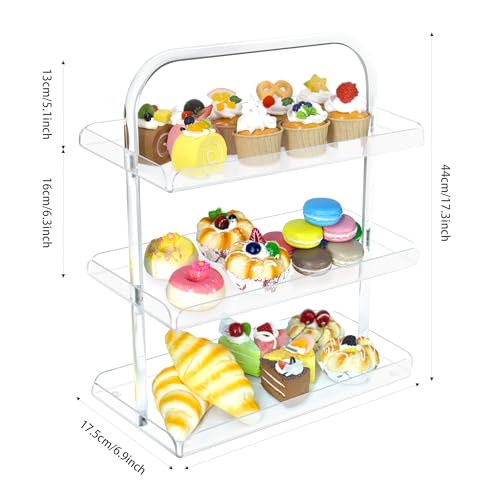 3 Pack Dessert Table Display Set, Clear Acrylic Cupcake Stand Holder for Cupcakes Dessert Pastry Food Treat, 3 Tier Serving Tray Catering Supplies Buffet Display for Birthday Weddings Parties Events