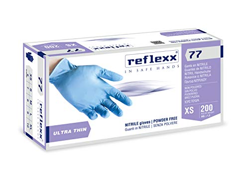 Gants En Nitrile Sans Poudre Reflexx R67 Noir 5.5 - Lot De 100 - Résistants Et Confortables