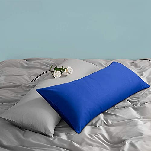 FLXXIE Body Pillow Cover - Super Soft Microfiber 20x54 Body Pillow Case - Envelope Closure, Wrinkle, Stain Resistant Royal Blue Body Pillowcase, 20x54, Royal Blue