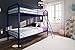 DHP Twin-Over-Twin Bunk Bed with Metal Frame and Ladder, Space-Saving Design, Navy Blue