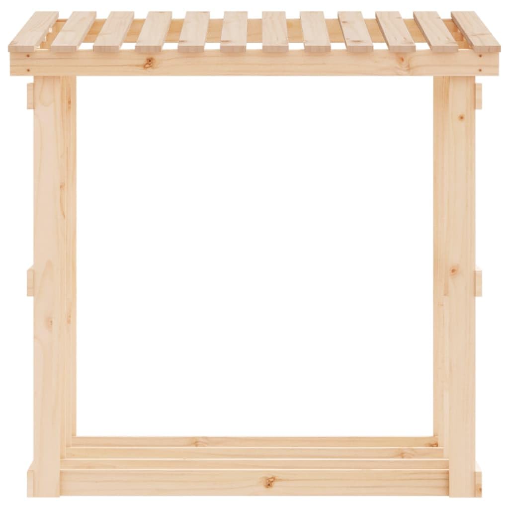 Kaminholzregal aus massivem Kiefernholz 108 x 64,5 x 109 cm Brennholzregal mit Holzkorb Stapelhilfe für Ofen Kamin Outdoor und Wohnzimmer
