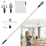 DwelSpire 12FT Pole Light Bulb Changer for High Ceilings - Snap-On Pole Connection, Sturdy...