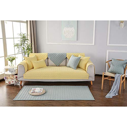 Housse de canapé matelassée coton jaune protecteur salon YEARLY - 4