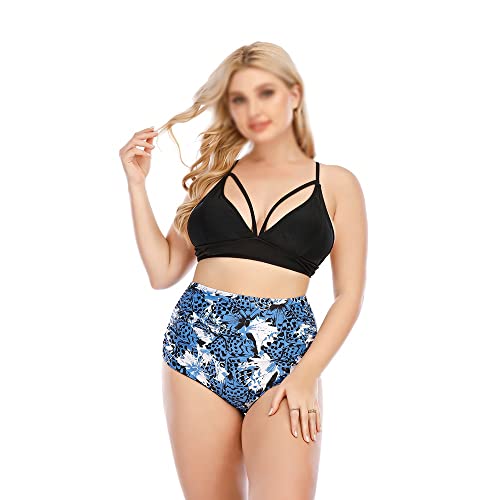 Bikini de taille plus premium ensemble de maillot de bain haute - 4