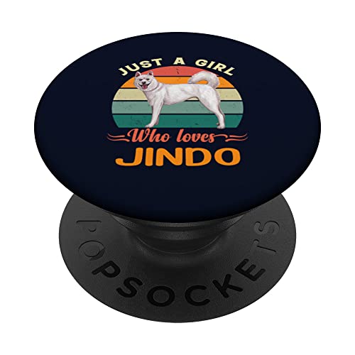 Just A Girl Who Loves Jindo - Perro coreano retro vintage PopSockets PopGrip Intercambiable