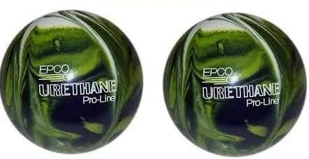 Bowlerstore Products EPCO Duckpin Bowling Balls- Urethane - Lime Green, White & Navy (4 7/8 inch- 3lbs. 8 oz.) 2 Balls
