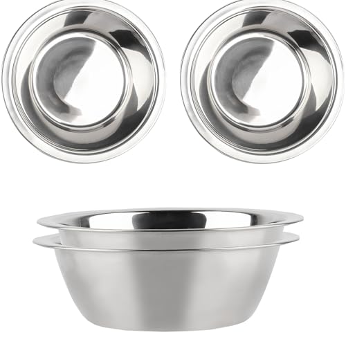 4 Stück Dick Edelstahl Hundenapf Food Grade Safe Haustier Katze & Hunde Futternäpfe und Wassernäpfe leicht zu reinigen (Breitrand 16.5cm/6.5in)