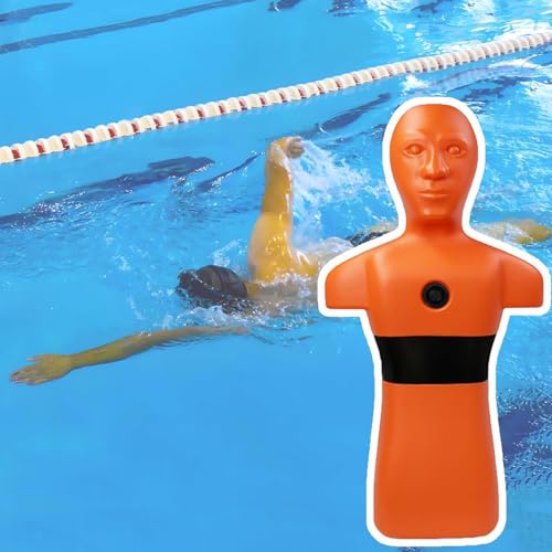 Azcabjie Fillable Water Rescue Training Manikin,Heavy-Duty Drowning Prevention Dummy for Lifeguard & Firefighter Drills, with 3 Rapid Drainage Holes for Pool, Beach Orange