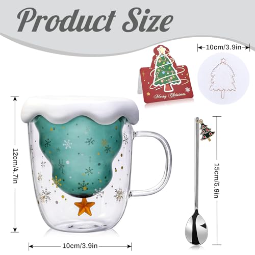 Arawat Weihnachtstasse Nikolausgeschenke Weihnachten Geschenk Nikolaus Tasse Kleine Weihnachtsgeschenke für Frauen Männer Mitarbeiter Kollegen Doppelwandige Gläser Weihnachten Becher Freundin – Bild 3