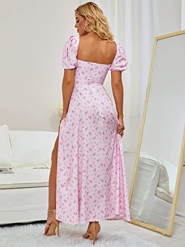 Image of KUTUMAI Women Summer Puff Sleeve Off Shoulder Floral Flowy Long Maxi Dress