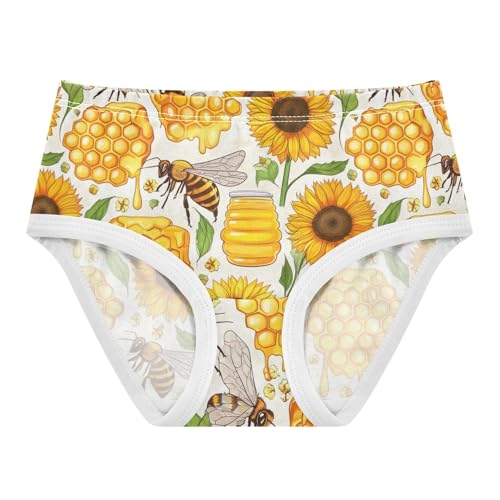 Cartoon Bees Honeycomb Toddler Underwear Floral 2t Cotton Panties for Girl Animal Briefs Underpants