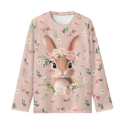 Image of Girls Long Sleeve Shirt with Cute Graphic Casual Pullover Tops 3-16Y