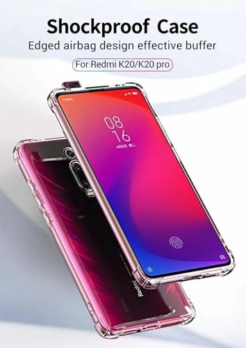 Image of BOXXO Flexible Back Cover for Mi Redmi K20 Pro | Back Cover Transparent Clear Shockproof Case Four Corner Protection | Slim Protective Mobile Phone Cover for Mi Redmi K20 Pro