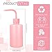 Nuogo 9 Pcs 250 ml Tattoo Wash Bottle Water Squirt Bottle Lab Squeeze Bottles Lash Water with Narrow Mouth Scale Labels Safety Rinse for Eyelash Extensions, Succulent Watering(Pink)