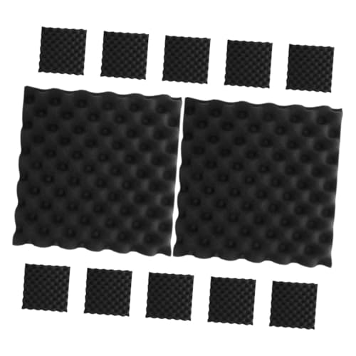 Parliky 12pcs Fireproof Wave Pattern Sound Absorbing Polystyrene Panels Acoustic Wall Pad for Theater Office Noise Insulation and Impact Protection