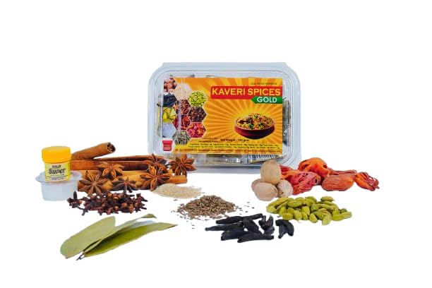 Kaveri Spices gold pack |12 Whole Spices Combo Pack of 130g Kerala...